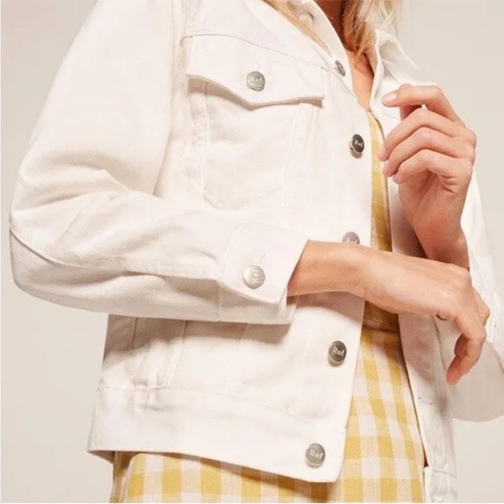 Reformation Women's White Denim Jacket